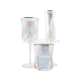 ATO Clear Wine Glass set con gals elettroplate